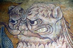 New York Cloisters 04 001 Romanesque Hall Lion Passant Close Up